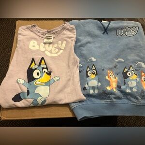 Bluey Long-sleeve Top Size 6 & Sweatshirt Size 5t